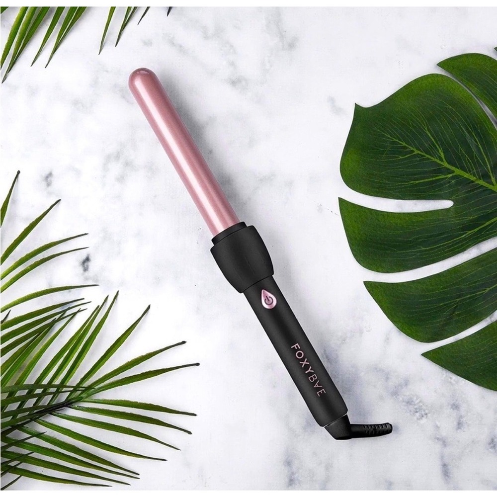 FoxyBae Curling Wand Womens 25mm Rose Gold New Tourmaline Ceramic Wand